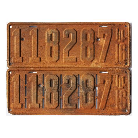 1916 Illinois Pair #118287 | Old Vintage License Plates