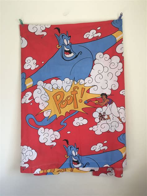 Vtg 90's Aladdin & Genie single flat sheet - Disney by SweetEmotionVintages on Etsy Xavier ...