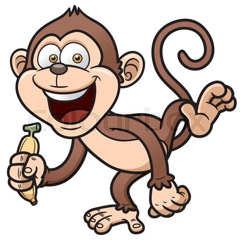 Vector illustration of cartoon monkey ... | Stock vector | Colourbox