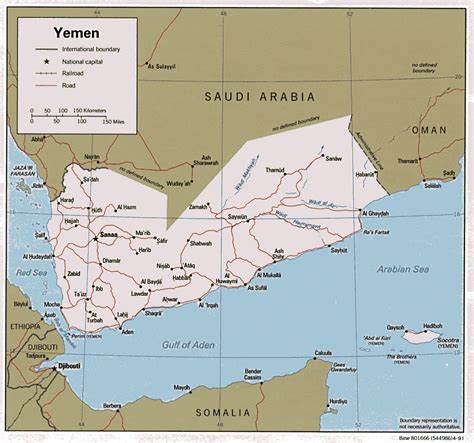 Detailed road and political map of Yemen. Yemen detailed road and ...