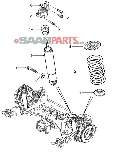 [12848626] SAAB Rear Shock Absorber XWD (Code X1 or XE) - Saab Parts from eSaabParts.com