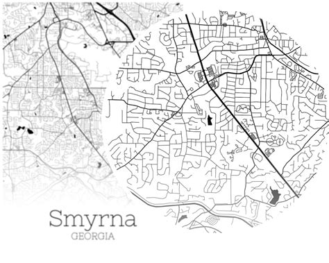 Smyrna Map INSTANT DOWNLOAD Smyrna Georgia City Map Printable | Etsy