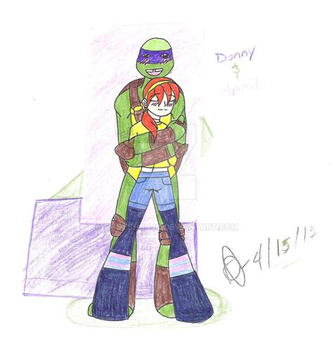 Donnie and April -Colored- by TMNTShoujo on DeviantArt