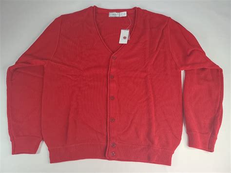 VTG Classics by Palmland Mens 2XL Red Button Cardigan Sweater | eBay