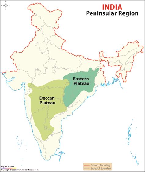 Physical Map Of India Peninsular Plateau