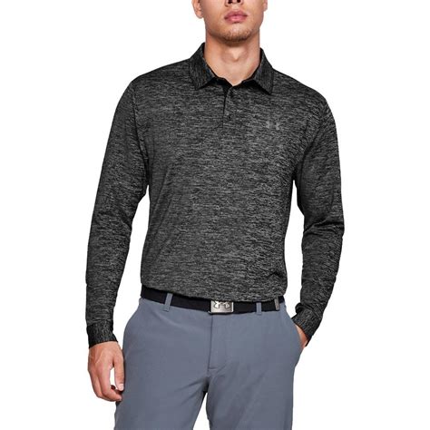 Under Armour Gents Playoff 2.0 Long Sleeve Polo Shirt Black | Golf Store