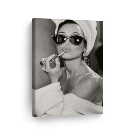 Buy Audrey Hepburn Wall Art Canvas Print Lipstick Makeup Iconic Pop Art Pretty Beauty Black and ...