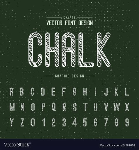 Chalk font and alphabet letter style typeface Vector Image