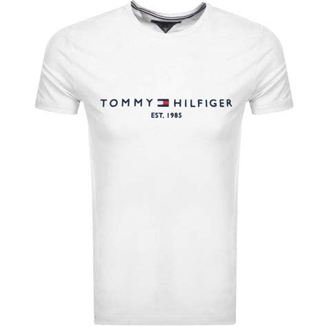 Tommy Hilfiger Logo T Shirt White in White for Men - Lyst