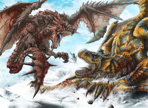 Rathalos vs Tigrex (monster hunter 2 fanart) | Monster hunter, Monster ...