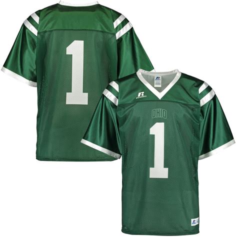 Russell #1 Ohio University Bobcats Green Replica Master Football Jersey