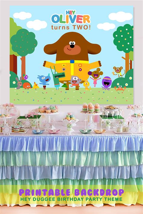 Hey Duggee Birthday Party Backdrop Banner - Digital Printable File – Jolly Owl Designs