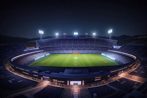 Premium Photo | Football stadium at night top view of a soccer stadium ...