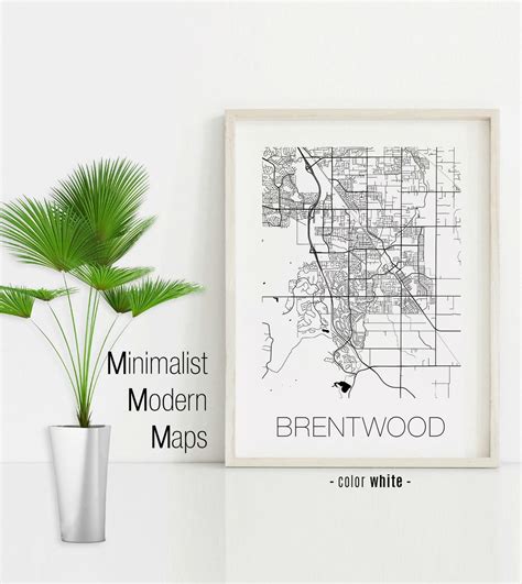 Brentwood California Brentwood CA Map Brentwood Map - Etsy