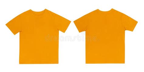 Yellow T-shirts Front and Back Use for Design Isolated on White Background. Stock Image - Image ...