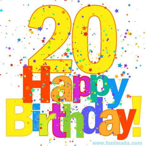 Happy 20th Birthday Animated GIFs | Funimada.com