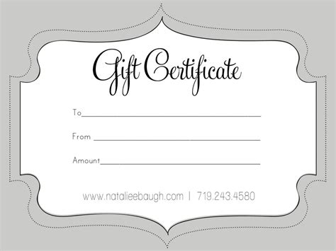 A cute looking gift certificate | Free gift certificate template, Gift ...