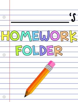 Homework Folder Cover Page by Meet Ms M | Teachers Pay Teachers