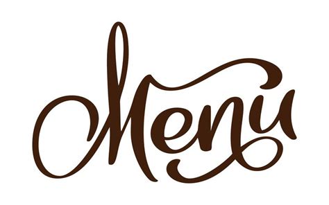 Menu restaurant hand drawn lettering phrase text vector illustration ...