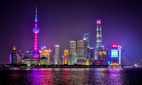 Shanghai City Wallpaper 4K, Body of Water, Reflection