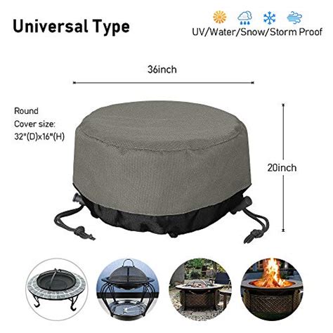 Fire Pit Cover 36 inch, Heavy Duty Round Patio Fire Bowl Cover, Waterproof and Weatherproof, 36 ...