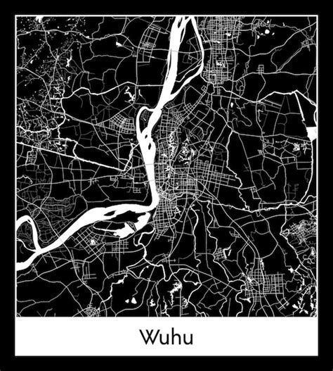 Premium Vector | Minimal city map of wuhu (china, asia)