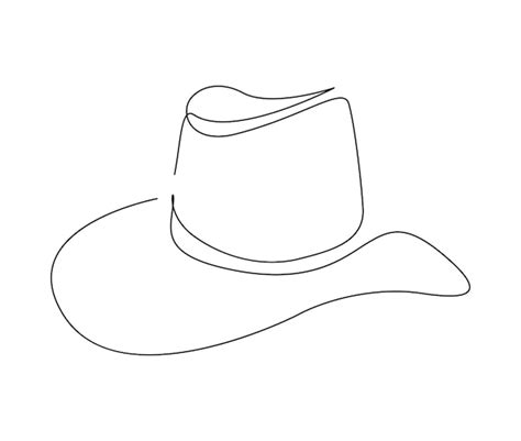 Premium Vector | Continuous one line drawing of cowboy hat simple cowboy hat line art vector ...