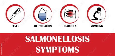 Salmonella symptoms, Pictograms with names of individual symptoms Stock ...