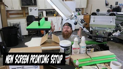 My new Riley Hopkins 4-1 screen printing setup - YouTube