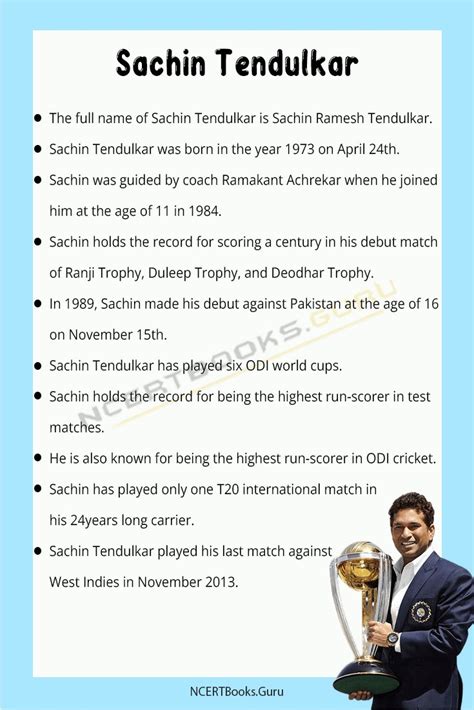 10 Lines on Sachin Tendulkar for Students and Children in English ...