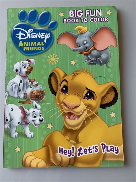 Disney Animal Friends: Playful Pals (Giant Book to Color) Disney Coloring Book | eBay