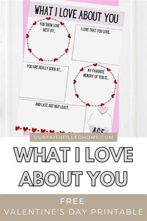 Free valentine s day printable what i love about you – Artofit