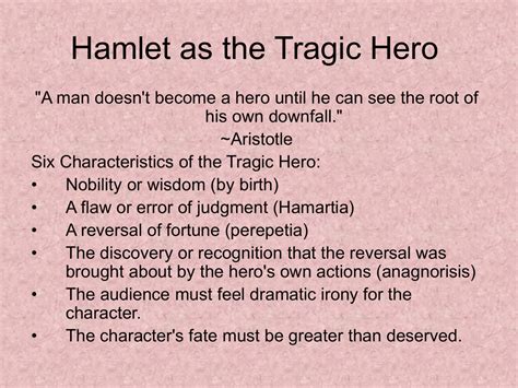 Hamlet as the Tragic Hero