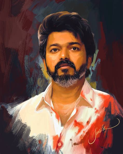 ArtStation Actor Thalapathy Vijay Artwork 2022 #ThalapathyVijay #Vijay ...