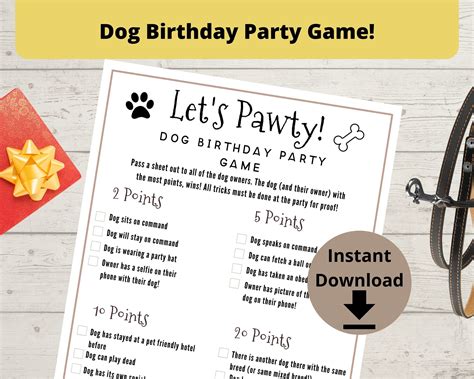 Dog Birthday Party Game Puppy Party Game Dogs First - Etsy