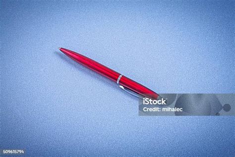 Red Biro Pen Horizontal View Office Concept Stock Photo - Download Image Now - Ballpoint Pen ...