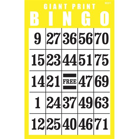 Large Print Bingo Cards For Seniors Printable - Printable Bingo Cards