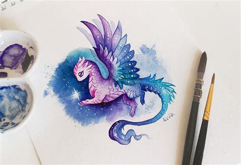 Space dragon by AlviaAlcedo on DeviantArt | Cute dragon drawing, Fantasy dragon art, Dragon art