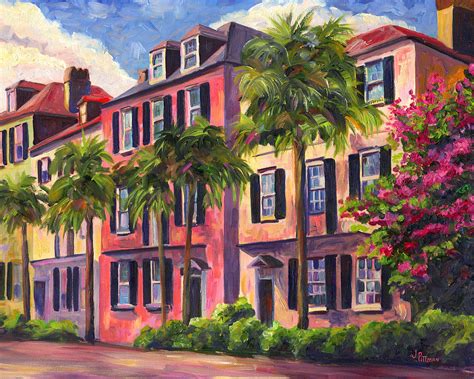 Rainbow Row Charleston Sc Painting by Jeff Pittman