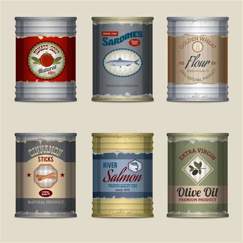 Canned goods Vector Art Stock Images | Depositphotos