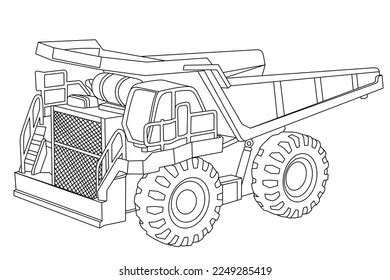 Truck Vector Line Art Coloring Page Stock Vector (Royalty Free ...