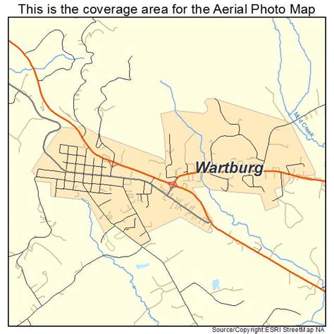 Aerial Photography Map of Wartburg, TN Tennessee