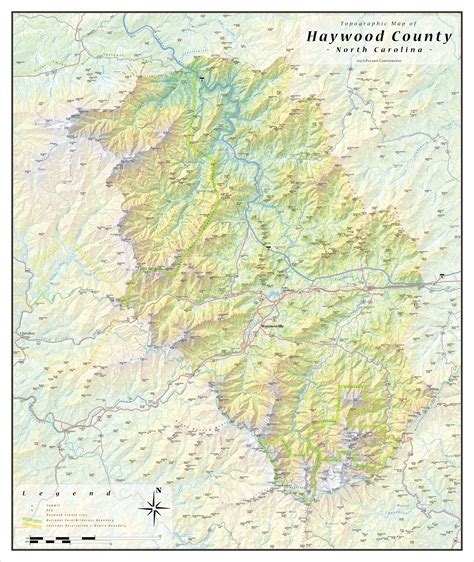 Haywood County Topographical Map - haywood north carolina • mappery