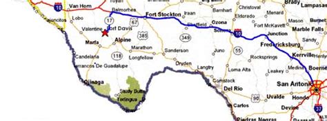 Map from San Antonio to Fort Davis - Fort Davis National Historic Site ...