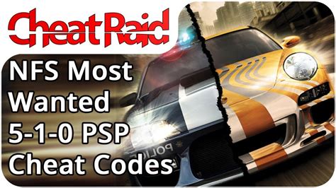 Need For Speed: Most Wanted 5-1-0 Cheat Codes | PSP - YouTube