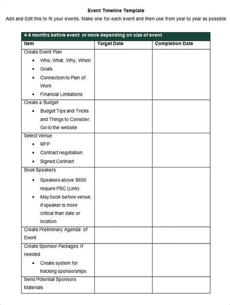 How To Write A Timeline Of Events - Printable Online