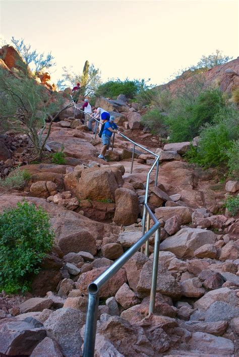 The steep, rocky trail up Camelback Mountain.