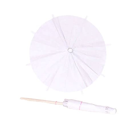 8 X White Cocktail Umbrellas Drink Umbrella Handmade New Dessert Cake Topper Cupcake Tiki ...