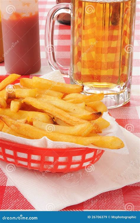 Beer and french fries stock image. Image of beer, french - 26706379