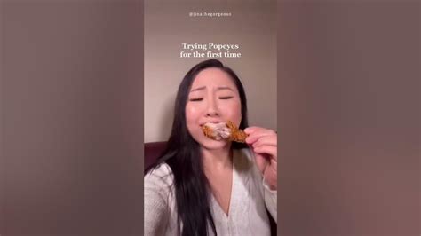 Trying Popeyes fried chicken for the first time #shorts #food - YouTube